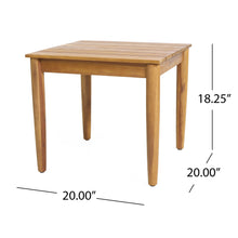 Load image into Gallery viewer, Outdoor Square Side Table With Slatted Top And Wood Frame - Teak