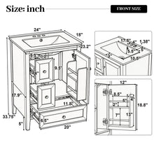 Load image into Gallery viewer, Modern Bathroom Vanity With Sink, Soft Close Drawers & Door, Storage Rack