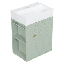 Load image into Gallery viewer, Modern Bathroom Vanity With Sink, Diamond Pattern Doors