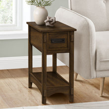 Load image into Gallery viewer, Accent End Table, 2 Tier, Narrow, Storage Drawer, Transitional - Walnut