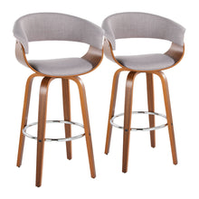 Load image into Gallery viewer, Vintage Mod - Mid Century Modern Fixed Height Barstool With Swivel With Round Footrest (Set of 2)