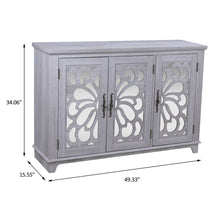 Load image into Gallery viewer, 3 Door Mirrored Sideboard Cabinet With Adjustable Shelves