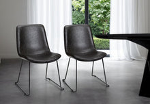 Load image into Gallery viewer, Upholstered Faux leather Side Chairs (Set of 2) - Black
