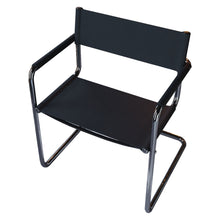 Load image into Gallery viewer, Genuine Leather Stainless Steel Arm Chair - Silver / Black