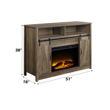 Load image into Gallery viewer, Tobias - Fireplace With Shelf Storage - Oak