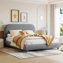 Load image into Gallery viewer, Upholstered Platform Bed With Thick Solid Frame And Stylish Curve-Shaped Design
