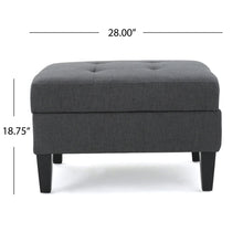 Load image into Gallery viewer, Ottoman With Birch Wood Legs And Cushioned Top For Comfort