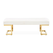 Load image into Gallery viewer, Belmont Place - Bed Bench - White / Gold