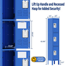 Load image into Gallery viewer, Lockers For Employees With 3 Door Storage Locker Durable For Gym, School, Office - Blue