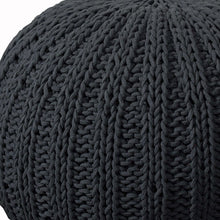 Load image into Gallery viewer, Round Cotton Ottoman - Black