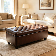 Load image into Gallery viewer, Storage Ottoman Bench With Safety Hinges