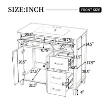 Load image into Gallery viewer, Bathroom Vanity With Sink, Soft Close Doors & Drawers - Wood