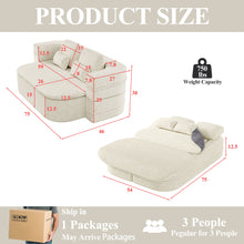 Load image into Gallery viewer, 2 In 1 Foldable Sofa Bed With Multi Functional Blanket, Floor Lounge Sofa