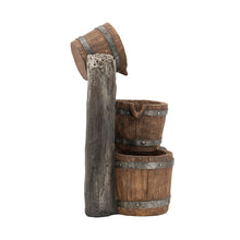 Load image into Gallery viewer, Decorative 3 Tier Bucket Fountain With Lights And Pump - Brown
