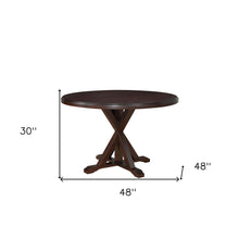 Load image into Gallery viewer, 48" Rounded Solid Manufactured Wood Pedestal Base Dining Table - Espresso