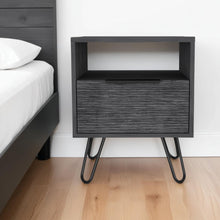 Load image into Gallery viewer, 17.7" x 13.7" x 22.2" Faux Wood Nightstand With Storage - Gray
