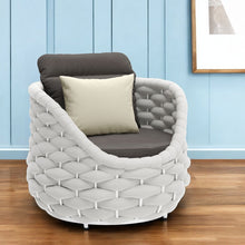 Load image into Gallery viewer, Olefin Barrel Chair And Toss Pillow - Gray And White