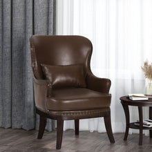 Load image into Gallery viewer, Accent Chair With Nailhead Trim And Birch Wood Legs - Dark Brown