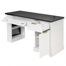 Load image into Gallery viewer, Modern Fluted Office Desk With Storage Cabinet
