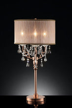Load image into Gallery viewer, Gold Faux Crystal Accent Table Lamp - Clear And Rose