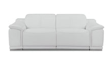 Load image into Gallery viewer, Leather USB Sofa With Silver Legs - White