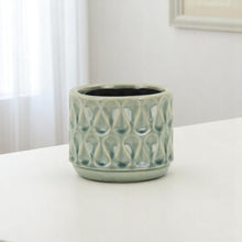 Load image into Gallery viewer, Geometric Round Pot Planter (487486) - Green