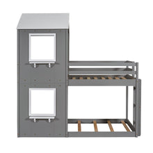 Load image into Gallery viewer, Bunk Bed Wood Bed & Roof, Window, Guardrail, Ladder