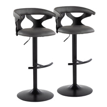 Load image into Gallery viewer, Gardenia - Contemporary Adjustable Barstool With Swivel With Rounded T Footrest (Set of 2)
