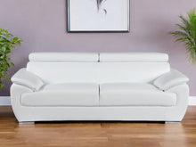 Load image into Gallery viewer, Leather Sofa With Silver Legs - White