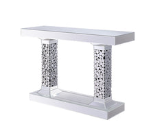 Load image into Gallery viewer, Lachina - Glam Mirrored Faux Gems Console Table - Silver