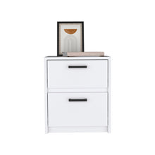 Load image into Gallery viewer, 15.7" x 12.7" x 18.6" Two Drawer Faux Wood Nightstand - White