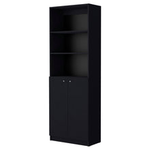 Load image into Gallery viewer, Five Tier Bookcase With Two doors (546189) - Black