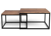 Load image into Gallery viewer, Solid Wood And Iron Square Coffee Table - Brown And Black