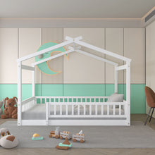 Load image into Gallery viewer, Bed House Bed Frame With Fence