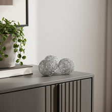 Load image into Gallery viewer, Wire 4 Decorative Orbs (Set of 3) - Silver