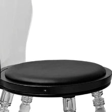 Load image into Gallery viewer, Upholstered Faux Leather Dining Side Chair - Black / Clear
