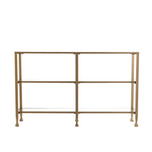 Load image into Gallery viewer, Glass Floor Shelf Console Table With Storage - Clear / Gold