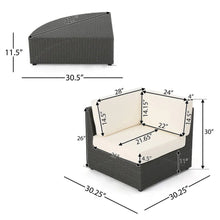 Load image into Gallery viewer, Santa Cruz - Outdoor 8 Piece Sectional Set - Dark Brown