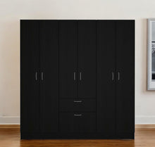 Load image into Gallery viewer, Tall Six Door Closet Wardrobe Center - Black / White