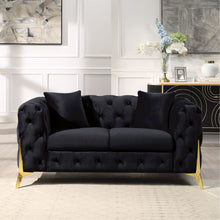 Load image into Gallery viewer, Loveseat With Diamond Button Tufting, Matching Throw Pillows