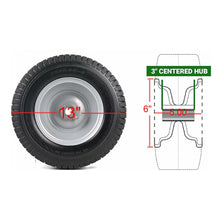 Load image into Gallery viewer, Flat Free Tire And Wheel Assemblies For Riding Lawn Mowers With 3" Hub - Black
