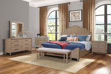 Load image into Gallery viewer, Panel Bedroom Set With 3 Drawer Nightstand, Casual Dresser, Cane Mirror, 3 Drawer Cane Front Chest And Bench