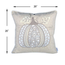 Load image into Gallery viewer, Lace Embroidered Pumpkin Throw Pillow - Natural
