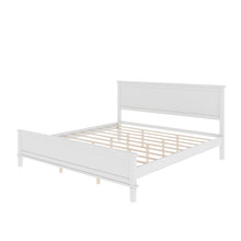 Load image into Gallery viewer, Mid-Century Platform Bed With Headboard And Slat Support, No Box Spring Needed