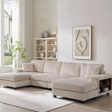 Load image into Gallery viewer, U-Shaped Convertible Sofa, 4 Seater Large Living Room Lounge