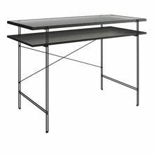 Load image into Gallery viewer, Vance - Computer Desk With Fluted Glass Desktop - Black