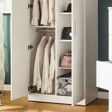 Load image into Gallery viewer, Viviane - Closet With Hanging Bars And 5 Shelves - White