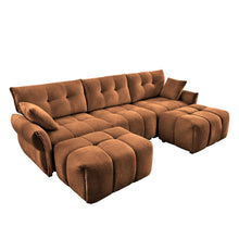 Load image into Gallery viewer, Sofa Set With Ottoman And Pillows, Textured, High Resilience Cushions
