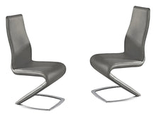Load image into Gallery viewer, Dining Side Chairs Upholstered Faux Leather (Set of 2) - Silver / Gray