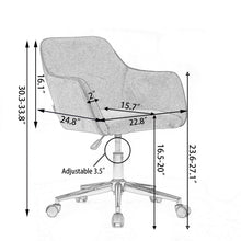 Load image into Gallery viewer, Modern Adjustable Height 360 Revolving Home Office Chair With Metal Legs And Universal Wheel For Indoor